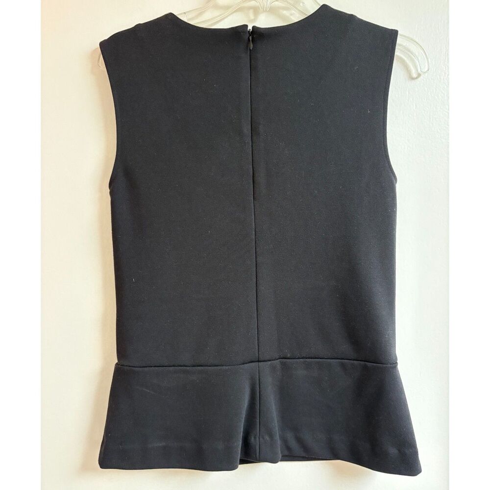 Calvin Klein Sequin Peplum Top Black Monochrome Sleeveless Blouse Shimmer Tank S - Picture 4 of 8